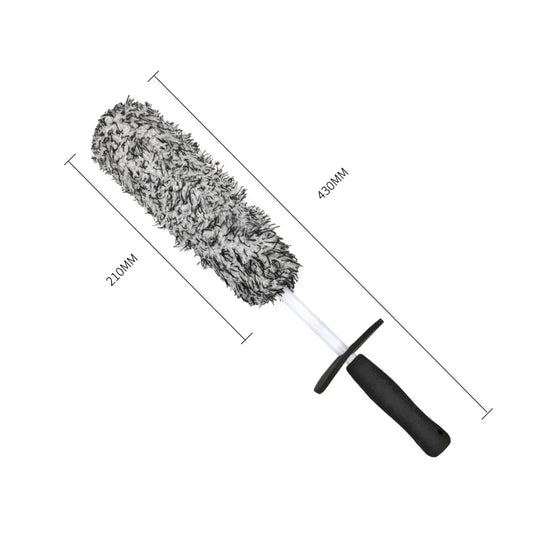 SEAMETAL Plush Car Wash Wheel Brush – Premium Rim & Spoke Cleaning Mitt with Non-Slip Handle