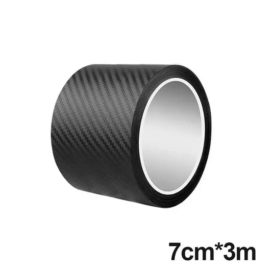 3D Carbon Fiber Car Threshold Protective Film – Matte Black Anti-Scratch Sticker