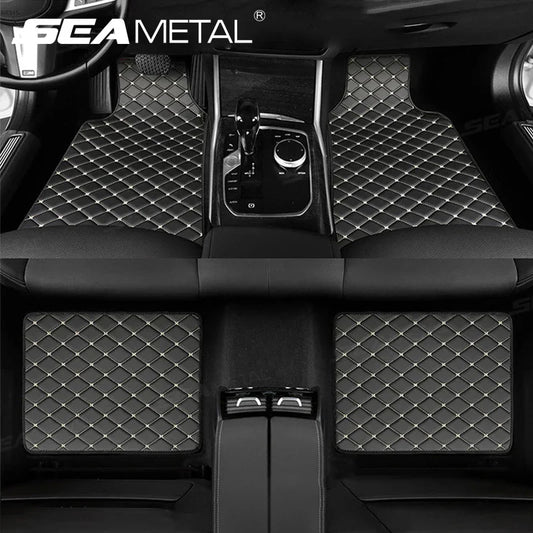 SEAMETAL 4Pcs Car Floor Mat Full Set – Universal Non-Slip Waterproof All-Weather Car Carpet & Cargo Liner