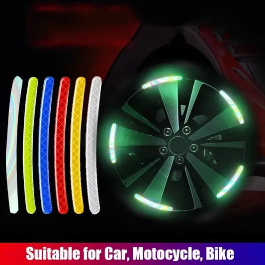 Car Wheel Hub Reflective Stripes – Safety Warning Stickers & Tire Decor Tape