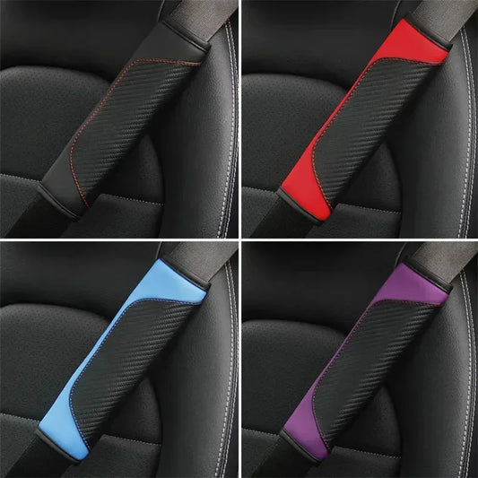 PU Leather Safety Seat Belt Shoulder Cover – Breathable Protective Padding Pads, 2Pcs Car Interior Accessories