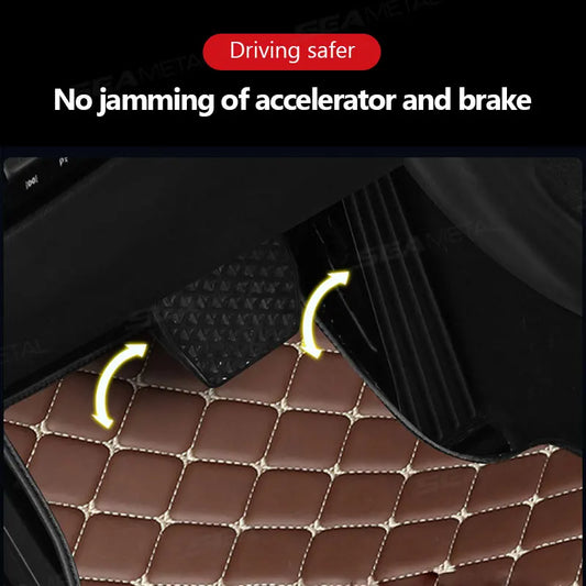 SEAMETAL 4Pcs Car Floor Mat Full Set – Universal Non-Slip Waterproof All-Weather Car Carpet & Cargo Liner