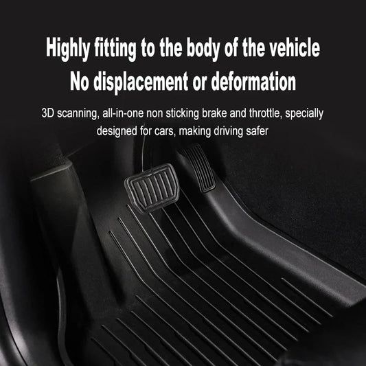 Car Floor Mats for Tesla Model 3/Y (2019–2025) – All-Weather Waterproof Non-Slip TPE Mats