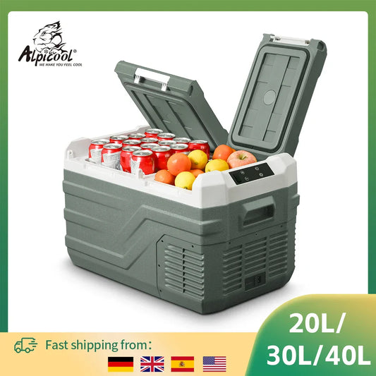 Alpicool NLS 20L/30L/40L Car Refrigerator – Portable Mini Fridge Freezer with Compressor